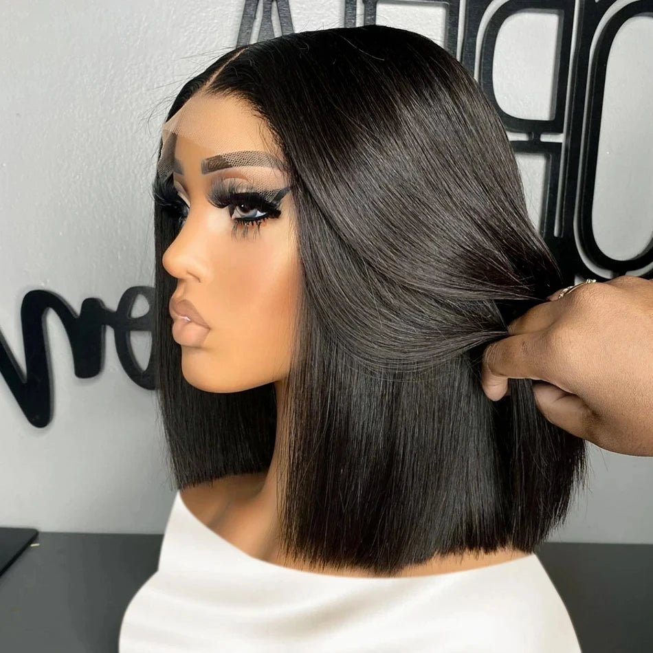 Straight Lace Frontal Bob Wig Pre Plucked