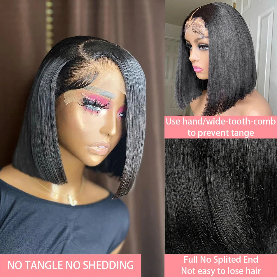 Straight Lace Frontal Bob Wig Pre Plucked