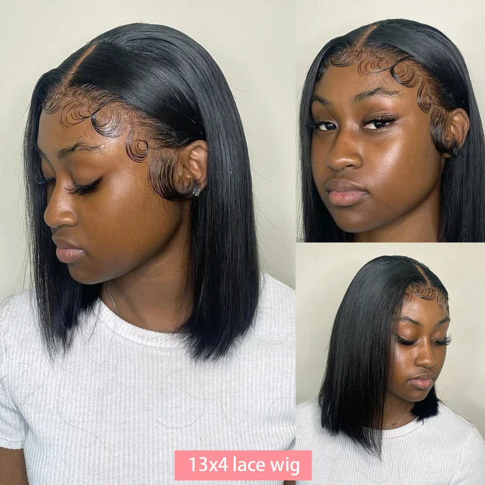 Straight Lace Frontal Bob Wig Pre Plucked