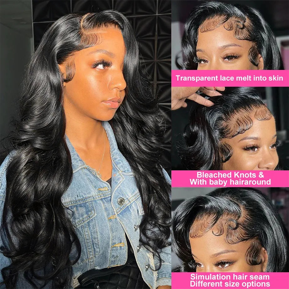 HD Lace Frontal Wig  Hair 360 Brazilian Pre Plucked Lace